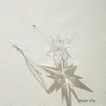 Transparent acrylic 15cm Christmas star ornament with ribbon for holiday tree decoration - Small Crystal Star Burst