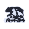 Perla in silicone Mama Bear bianco e nero con motivi a cuore e farfalla - Mamma Orso