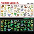 Luminous cartoon animal tattoo stickers with glowing effect in the dark for kids party - Luminous Animal Series C