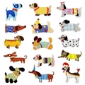 Detailed set of 15 colorful cartoon dog embroidery patches for clothing iron-on - Dog Patch Combination / 15 Pcs Pack
