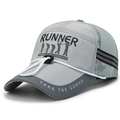 Cappellino da baseball grigio in mesh traspirante con stampa Runner e cordino antivento - Regolabile / Grigio