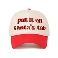 Put It on Santa's Tab festive baseball cap with cream crown and red brim - Off-white Spliced Red