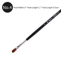 Pennello piatto professionale n. 4 in pelo di martora con manico nero e punta da 0.7cm - Pennello in Pelo di Donnola Misura 4