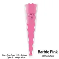 Barbie pink single flower sleeve with wavy edge and LOVE YOU print for DIY bouquets - Mermaid Single Bag-ai-Bright Pink / 50 Sheets/Pack