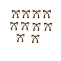 Flat lay of 10 black enamel and gold-edged alloy bow charms with top hanging loops - 10 Pieces Pack / Black Bow