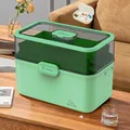 Extra-large green multi-layer medical storage box with security lock and top mini box - Extra Large / Fresh Green