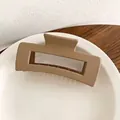 Pinza de pelo cuadrada mate caqui 10,5 cm grande para cabello grueso coleta alta - Café Claro Mate