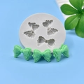 3-cavity bow-shaped silicone mold for DIY soap, fondant and cake baking crafts - Light Gray