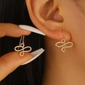 Minimalist golden geometric hoop earrings for women with smooth metallic finish - Gold