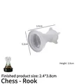 Silicone rook chess mold for resin DIY with detailed dimensions and finished rook sample - Rook Piece Mold