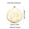 Ciondolo a cuore in oro stile moneta francese per design di gioielli fai da te - Stile Moneta Repubblica Francese (055-01)