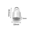 Silver stainless steel mini padlock pendant with 16.5mm height dimension details - Lock-9 / Steel
