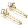 Golden crown safety pin brooch set with sparkling crystals and U-shaped design - 29# Gold Large Crown 6.3*2.3cm