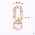 Detail of 3.9cm gold zinc alloy spring clip with measurements 1.5cm and 7g weight - Ring Type Round Tail Buckle / Gold