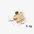 Mini gold flower hair claw clip with dimensions 2.1x2cm and 5.6g weight metrics - Flower Gold