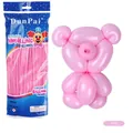 Makronenrosa Profi-Modellierballons Set mit 100 Stück und geformtem Ballonbären - 100 Stk/Packung / Macaron Rosa
