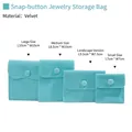 Lake blue velvet snap jewelry pouches in four sizes for anti-oxidation storage - Sky Blue (Velvet)