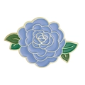Eleganter blau-goldener Emaille-Anstecker in Rosenform für Taschen und Bekleidung - Blaue Rose