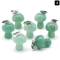 Green natural crystal stone mini mushroom pendant set with silver metal clasp - Green Aventurine (1pc)