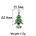 Christmas tree alloy enamel charm pendant in green with red star, 22.4mm x 13.3mm - 30#Christmas Tree 4