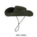 Army green waterproof sun hat with wide brim, breathable mesh, and adjustable chin strap - One Size(56-58cm) / Army Green