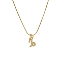 18k gold plated Capricorn zodiac pendant necklace with sparkling micro-pave crystals - Capricorn