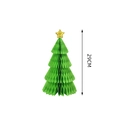 29cm green honeycomb paper Christmas tree centerpiece with a golden glitter star top - Triangle Christmas Tree / 29CM / Grass Green