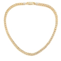 Gouden V-vormige schakelketting met 6 mm zirkonia en een veilige vouwsluiting sieraad - Ketting 18 inch/45cm / Goud
