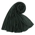 Solid forest green jersey hijab wrap for women with fine stitching and soft drape - Dark Green