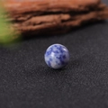 Polished 16mm round blue lapis lazuli stone ball with natural white vein patterns - Blue Spot Stone