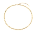 Collana a catena Figaro dorata da 5mm con chiusura a moschettone e catena di estensione - Collana(40+5cm)