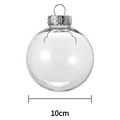Bola de Navidad transparente irrompible de PET 10cm con tapa plateada grabada - 10cm