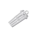 Macro view of silver coffee cup pendant with Coffe engraving and polished finish - VD1542 Platinum (Coffee Cup)