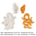 Chinese dragon silicone mold for fondant featuring detailed scales and classic B111 design - B111 / Gray