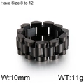 Anillo de eslabones de reloj de 10mm en acero inoxidable negro mate para parejas - US 8 / Negro