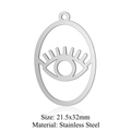 Edelstahl Anhänger Auge in Silber für DIY Schmuckherstellung, Größe 21.5x32mm - Silber/Ovales Auge/5Stk