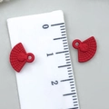 Zwei rote fächerförmige Legierung-Anhänger für DIY-Schmuckherstellung mit Quasten 1,5cm - Rot - Chinesischer Knoten Fächer (9x10mm)