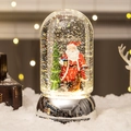 Light-up Christmas snow globe with Santa Claus and silver base for festive decoration - Santa Claus