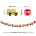 Dimensioni dettagliate degli striscioni scuolabus e segnale di stop per decorazioni scolastiche - Ghirlanda Scuolabus