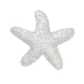 Glittery starfish hair clip with rainbow sequins and cute sea star design for girls - Light Gray Sequins