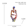 Abstract thinker sculpture with colorful graffiti finish, size 12.5cm height dimensions - Small Graffiti Right Thinker