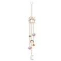 AB gold sun catcher with crystal prism moon and star bohemian metal wall hanging - Gold Pendant - Eye