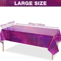 Purple laser metallic party tablecloth measuring 137x274cm for festive events - Rose Red 54*108 inch