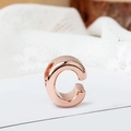 Elegant rose gold bead featuring letter C for DIY charm bracelet with smooth finish - Letter C / Rose Gold