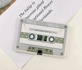 Retro cassette style recordable greeting card in green with Best Wishes For You message - 30s Recording - Grey White
