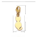 Detailed parameter view showing golden cat pendant dimensions and stainless steel material - Cat Silhouette / Gold