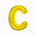 Golden foil balloon in the shape of capital letter C for birthday party decoration - 16-inch Gold Slim Letter Aluminum Foil Balloon (c)