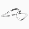 Minimalist silver wavy curve ring in stainless steel with a sleek polished finish - US5 (Perimeter 49mm) / Steel