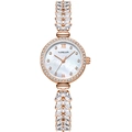 Reloj de pulsera para mujer en oro rosa con cristales brillantes y esfera de nácar blanca - Oro Rosa (VNL2308 Caja Oro Rosa Esfera Blanca)