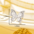 Squisito orecchino a farfalla argento dimensioni 1,18 cm x 1,29 cm per donna - A311-Pezzo Singolo